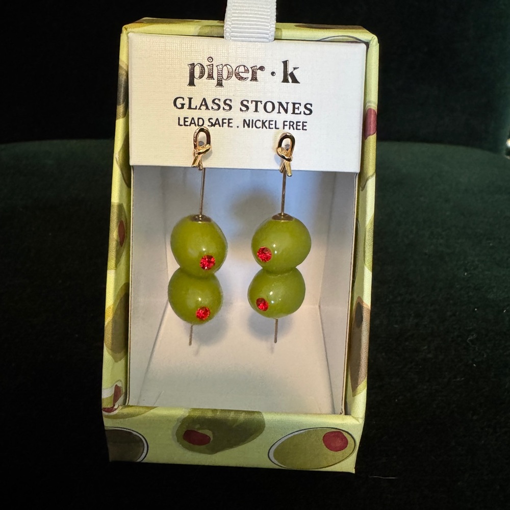 Piper K Green Olive Earrings
